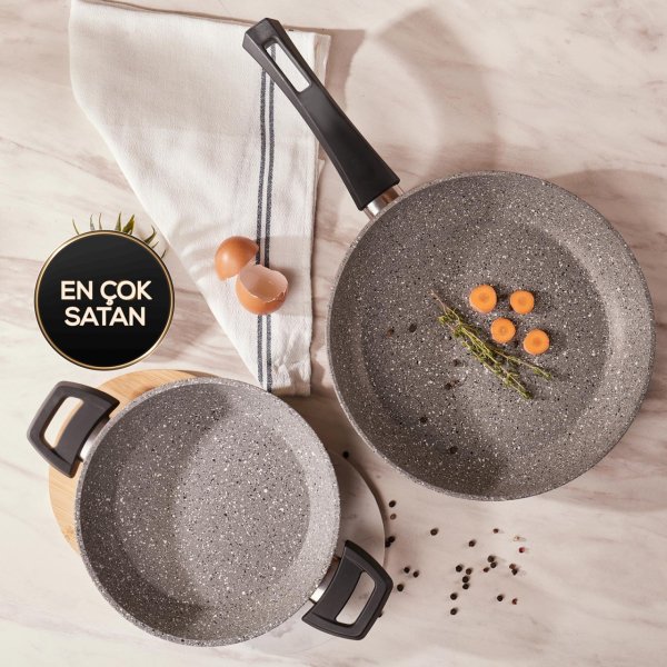 Karaca Gris Bio Granit Tava ve Sahan Seti