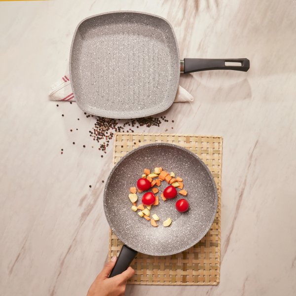 Karaca Gris Bio Granit Wok ve Grill Set
