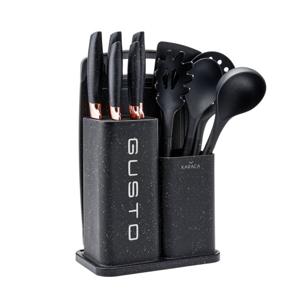 Karaca Gusto Siyah 12 Parça Bıçak/Kesme Tahtası Seti