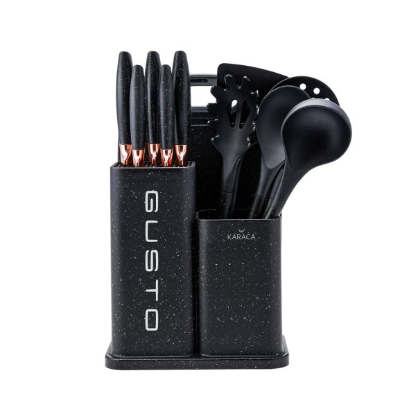 Karaca Gusto Siyah 12 Parça Bıçak/Kesme Tahtası Seti