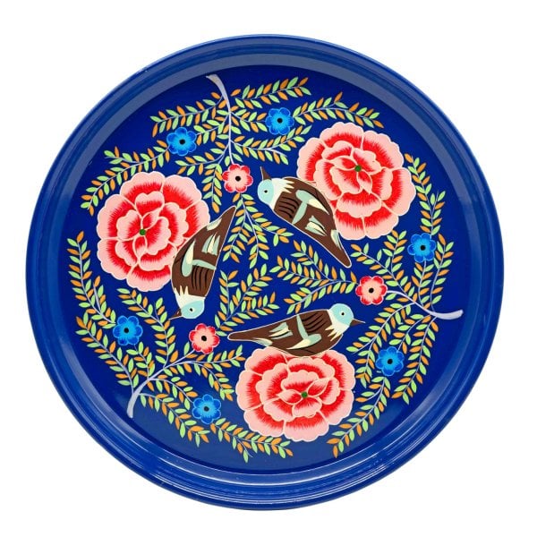 3rd Culture 3rd-2069 Kuşlu Lacivert Tepsi