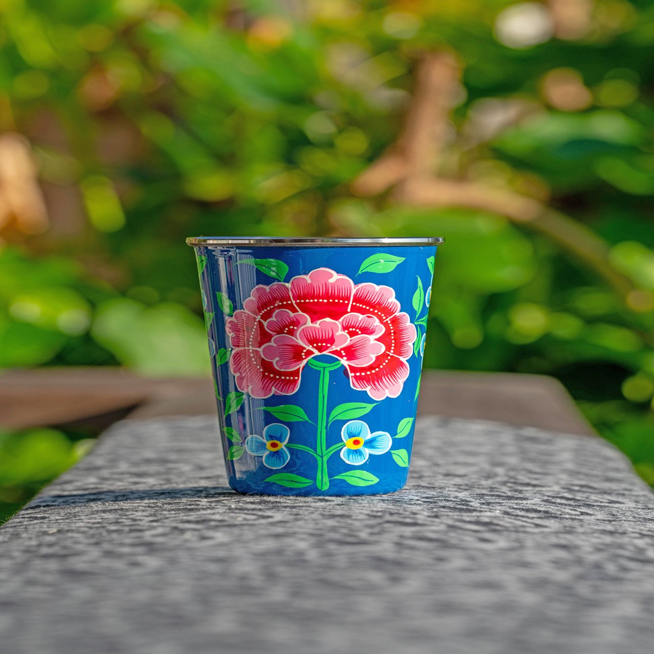 3rd Culture 3rd-2079 Çiçekli Gece Mavisi Bardak