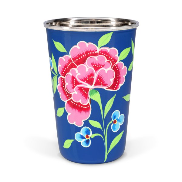 3rd Culture 3rd-2079 Çiçekli Gece Mavisi Bardak