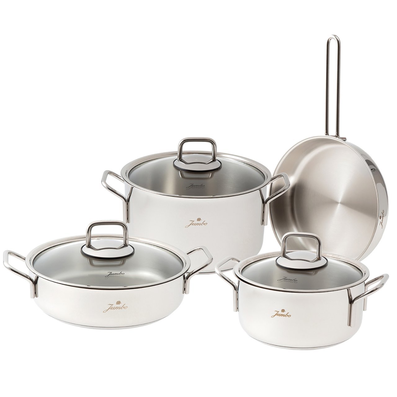 Jumbo Lyon 7 Parça Çelik Tencere Seti