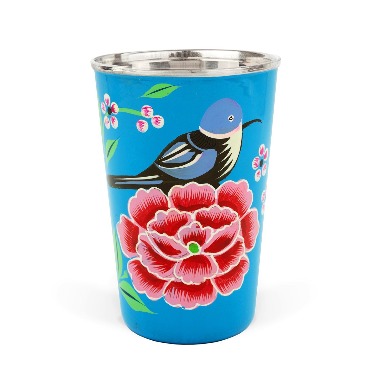 3rd Culture Kuşlu Mavi Bardak