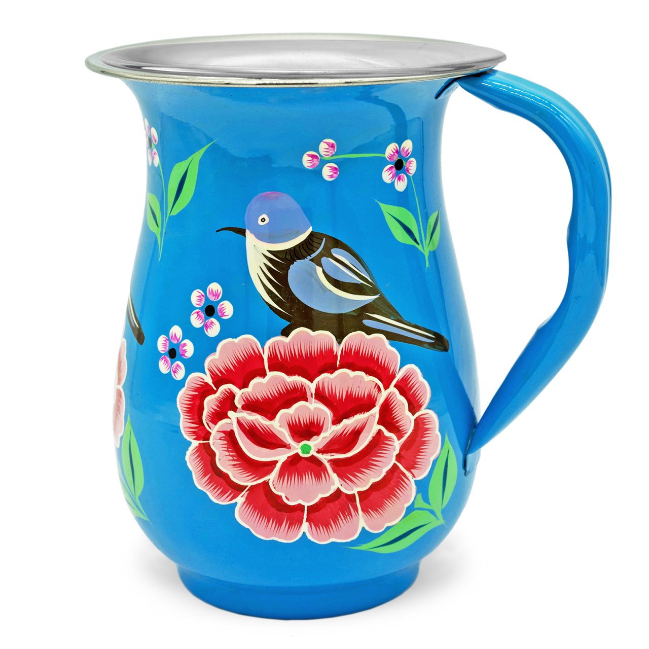 3rd Culture Kuşlu Mavi Sürahi