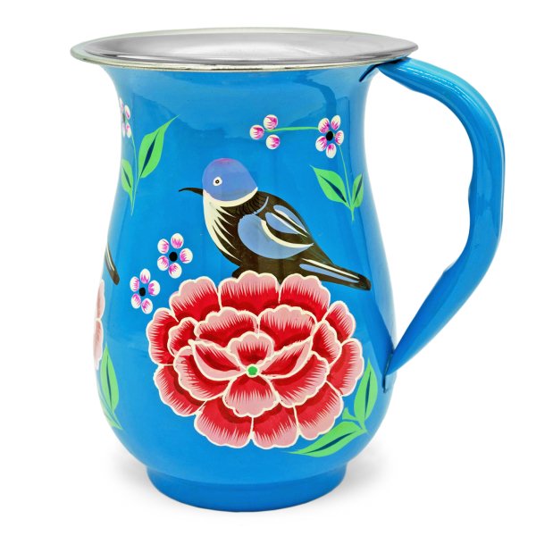 3rd Culture Kuşlu Mavi Sürahi