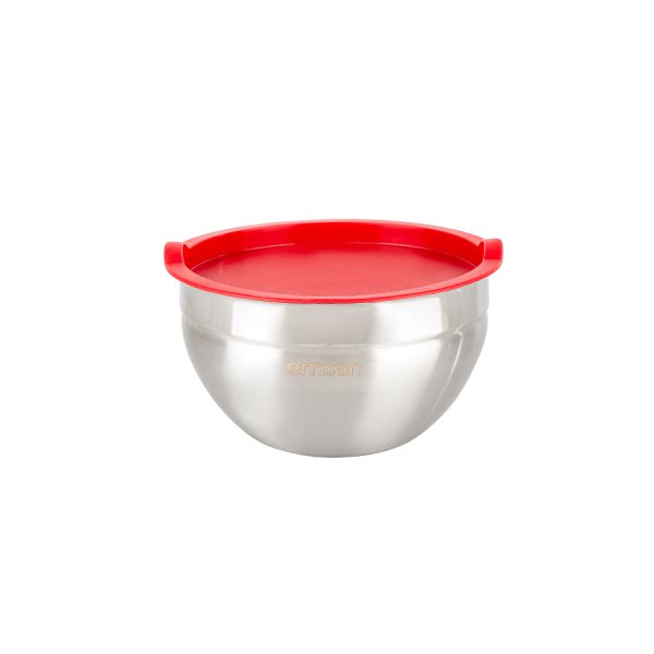 Emsan Demre Paslanmaz Çelik 3lü Saklama Kabı Kırmızı