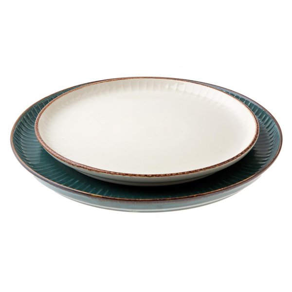 Jumbo Terracota Blue Terracotta 18 Parça 6 Kişilik Porselen Yemek Takımı