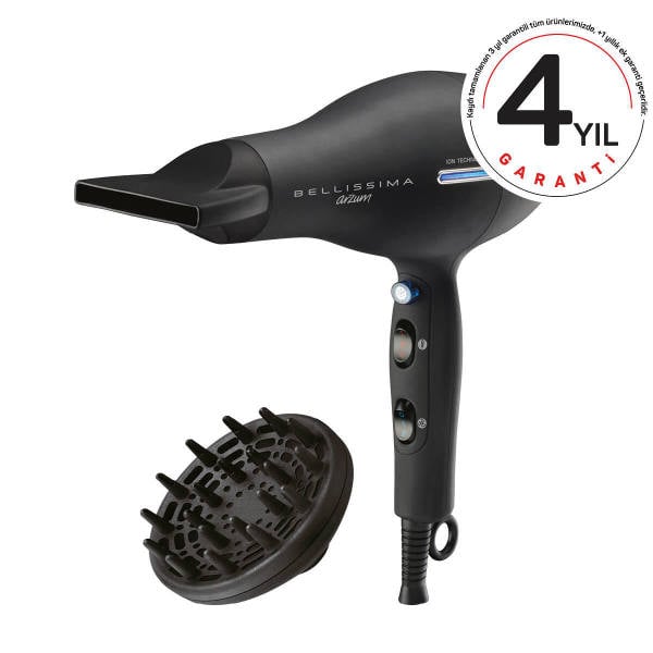 AR5003 Bellissima Profesyonel İyonlu Saç Kurutma Makinesi - Siyah