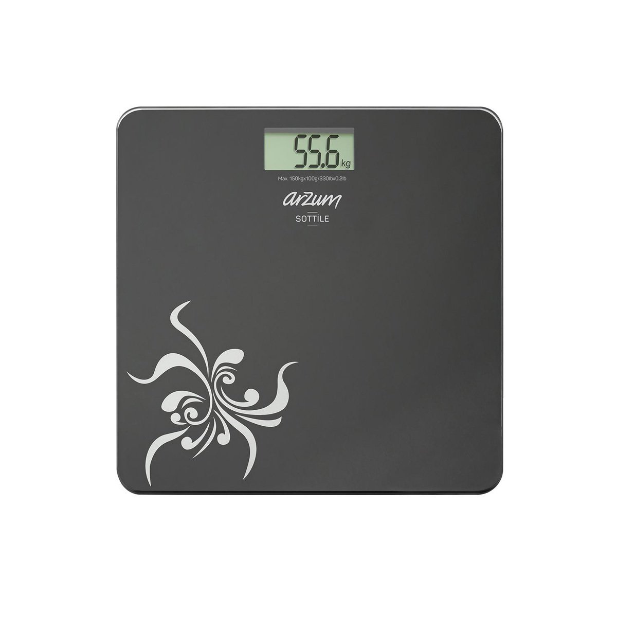 AR550 Sottile Dijital Cam Banyo Baskülü - Siyah