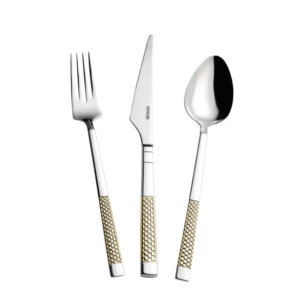 Emsan Elegance Side Gold 84 Parça 12 Kişilik Lüks Kutulu Çatal Kaşık Bıçak Takımı