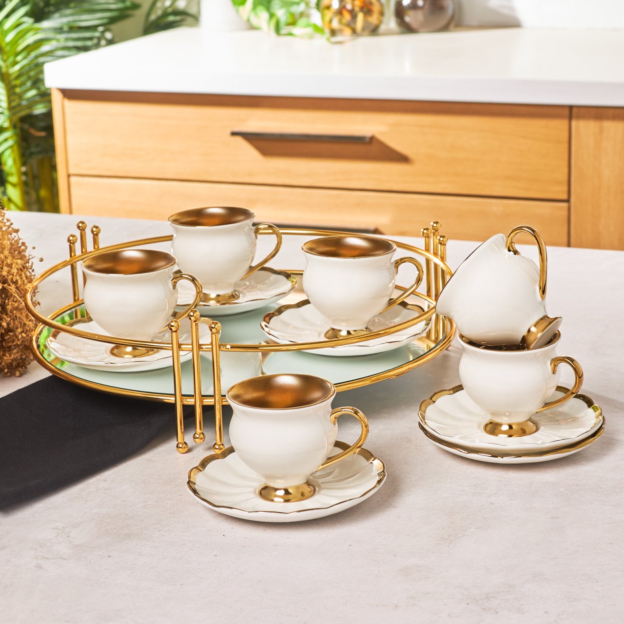 Emsan Exclusive Beyaz 6 Kişilik Kahve Fincan Takımı 90 ml