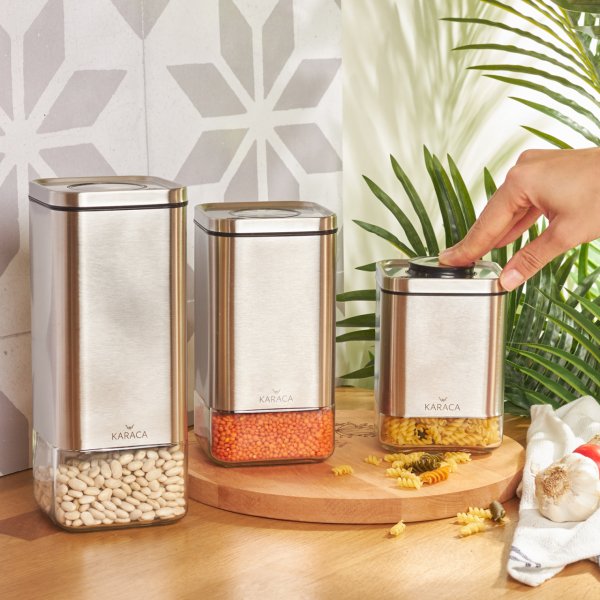 Karaca Avangart Inox 3\'lü Saklama Kabı Seti