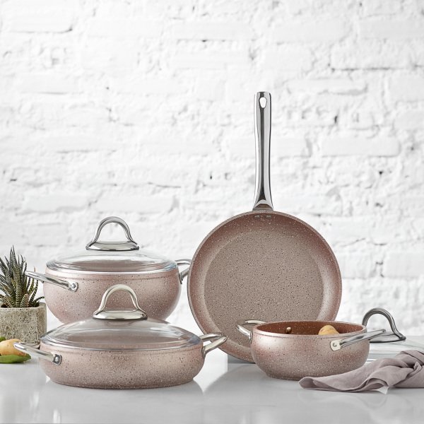 Karaca Avanos Rose Bio Granit 7 Parça Tencere Seti